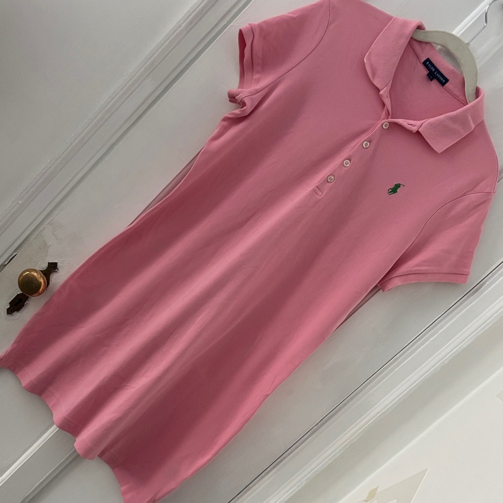 Ralph Lauren Pink Polo Dress with Green Logo